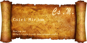 Csiri Mirjam névjegykártya
